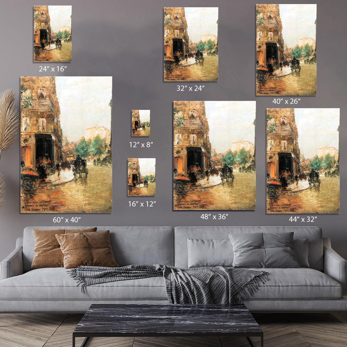 Parisian street scene 2 by Hassam Canvas Print or Poster - Canvas Art Rocks - 7