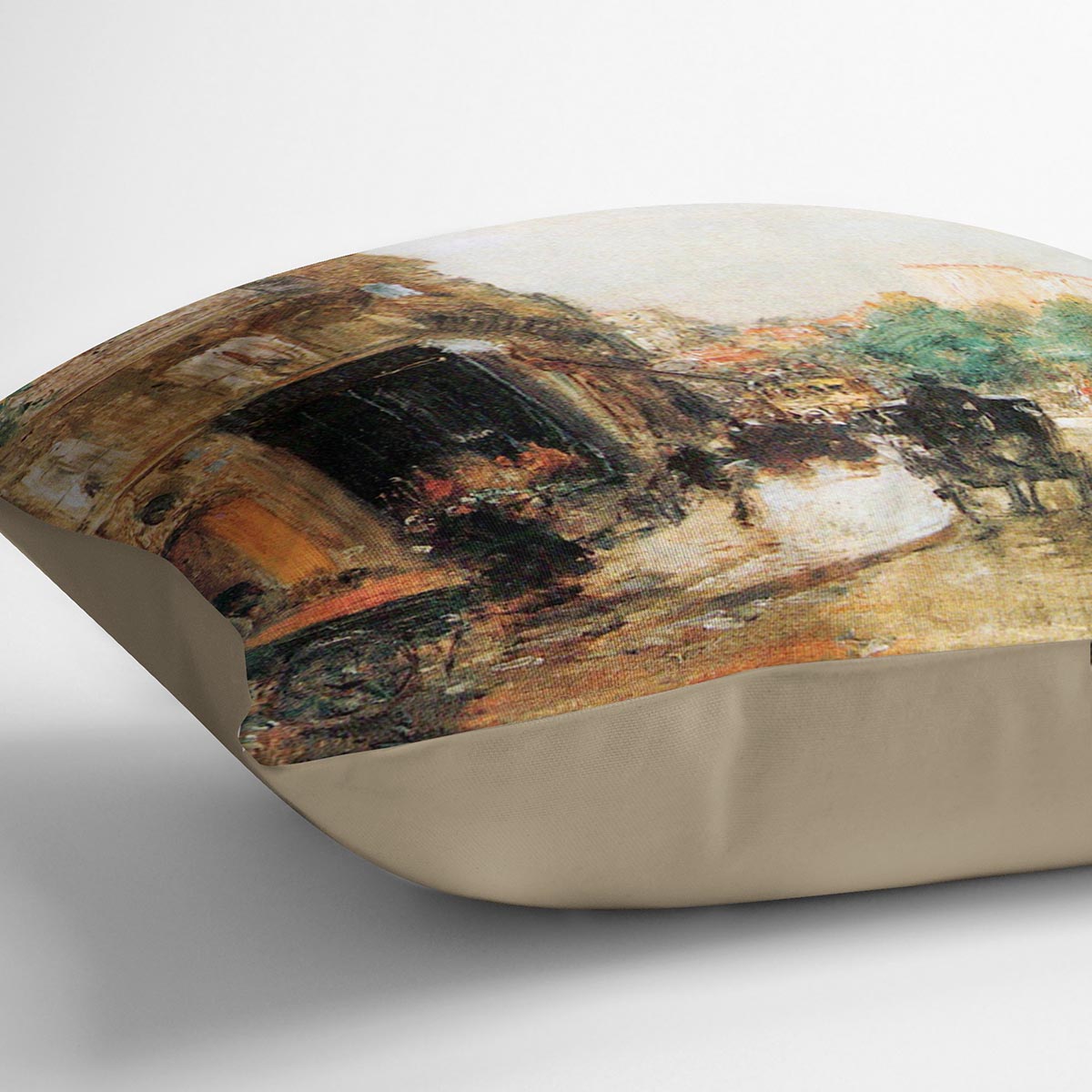 Parisian street scene 2 by Hassam Cushion - Canvas Art Rocks - 2