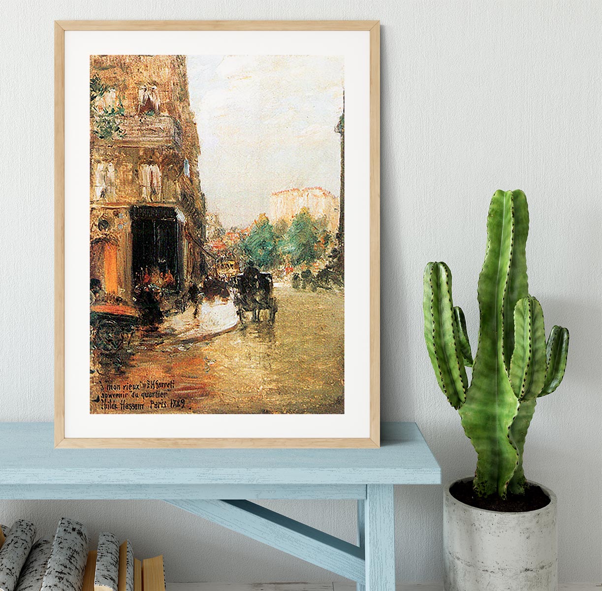 Parisian street scene 2 by Hassam Framed Print - Canvas Art Rocks - 3