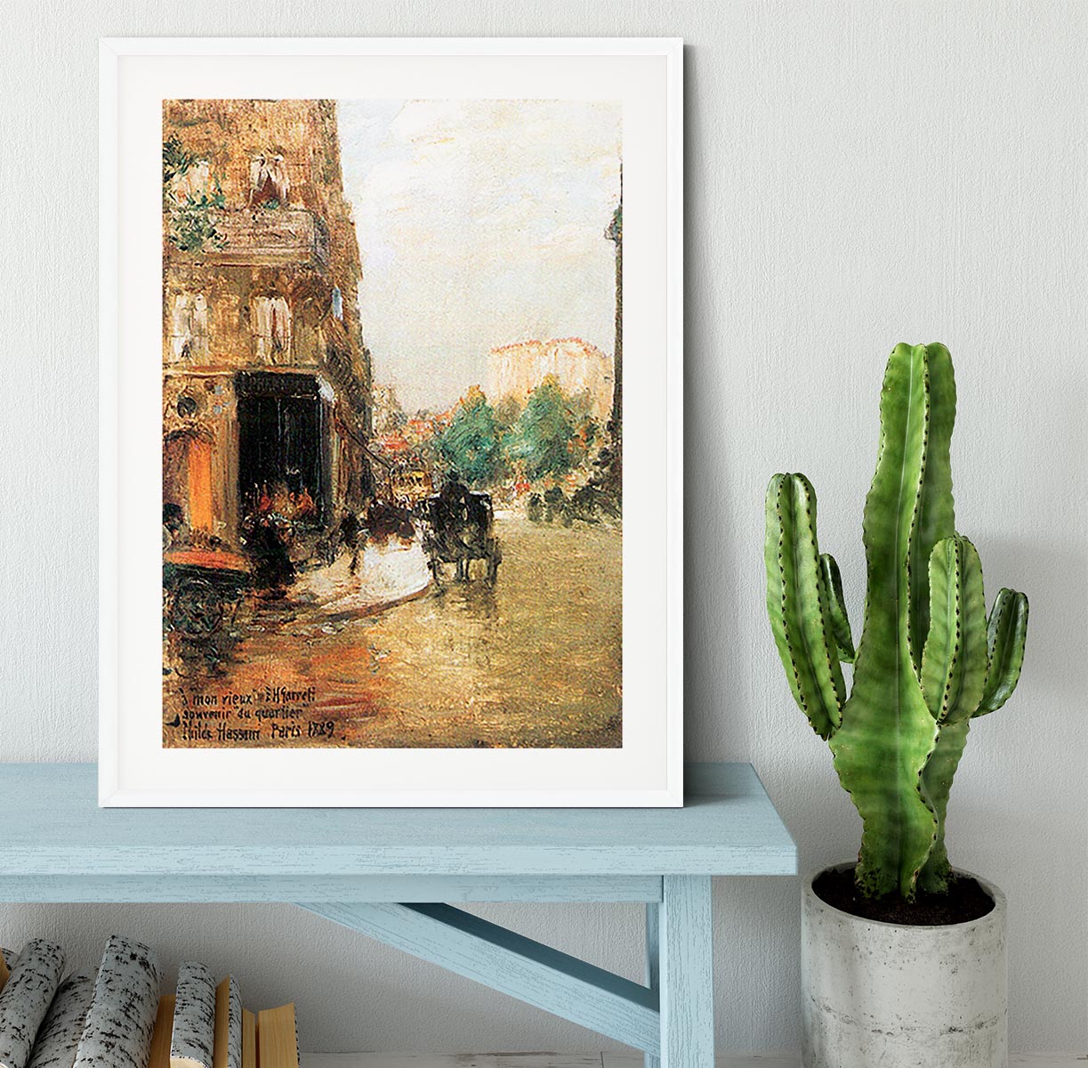 Parisian street scene 2 by Hassam Framed Print - Canvas Art Rocks - 5