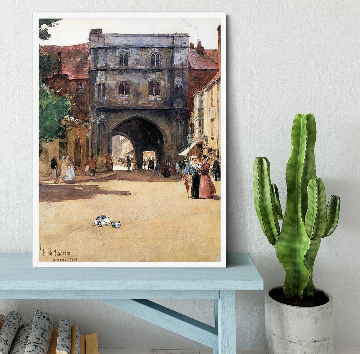 Passage in Canterbury by Hassam Framed Print - Canvas Art Rocks -6