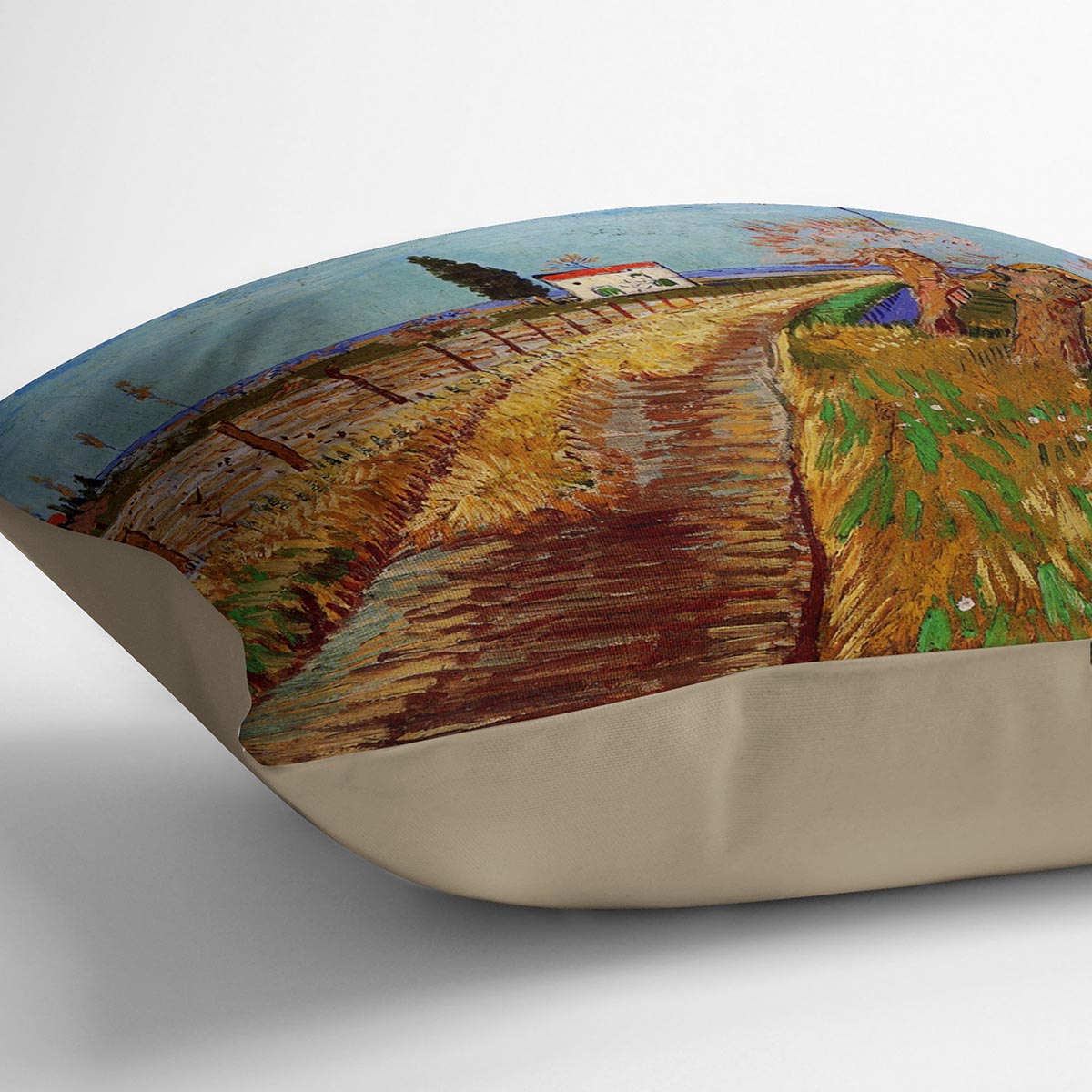 Path Through a Field with Willows by Van Gogh Cushion