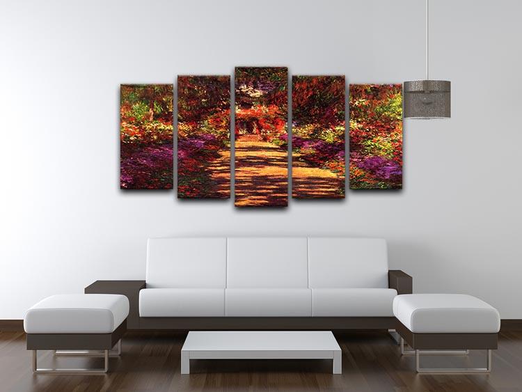 Path in Monets garden in Giverny by Monet 5 Split Panel Canvas - Canvas Art Rocks - 3