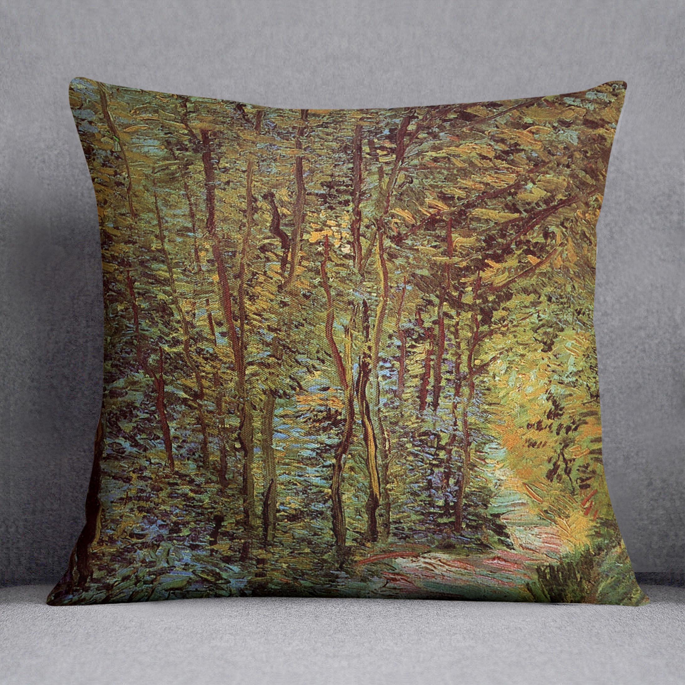 Path in the Woods by Van Gogh Cushion