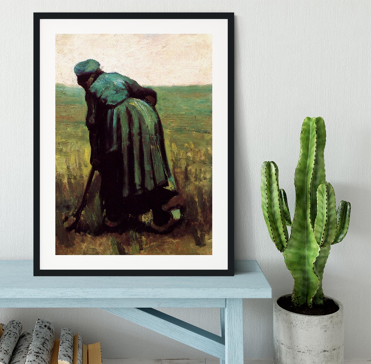 Peasant Woman Digging by Van Gogh Framed Print - Canvas Art Rocks - 1
