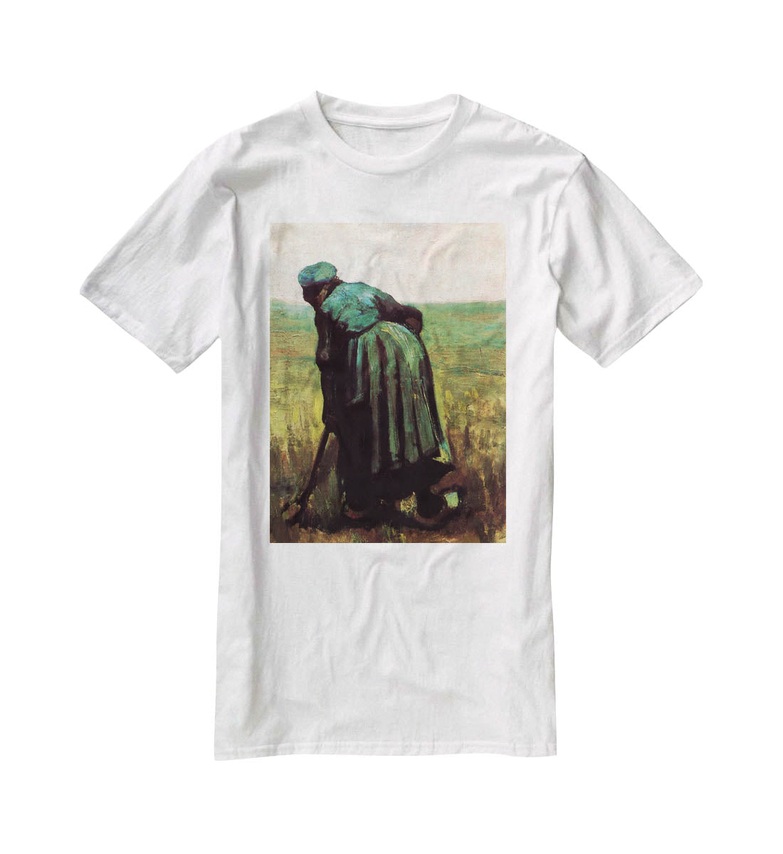 Peasant Woman Digging by Van Gogh T-Shirt - Canvas Art Rocks - 5