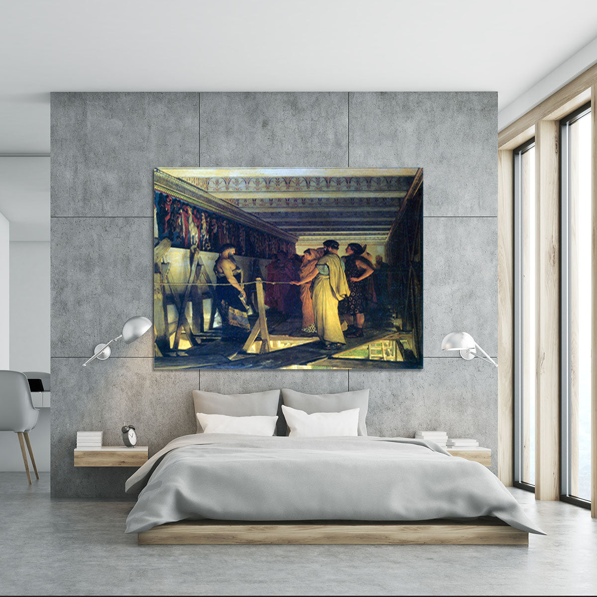 Phidias shows his friends from the Parthenon frieze detail by Alma Tadema Canvas Print or Poster - Canvas Art Rocks - 5