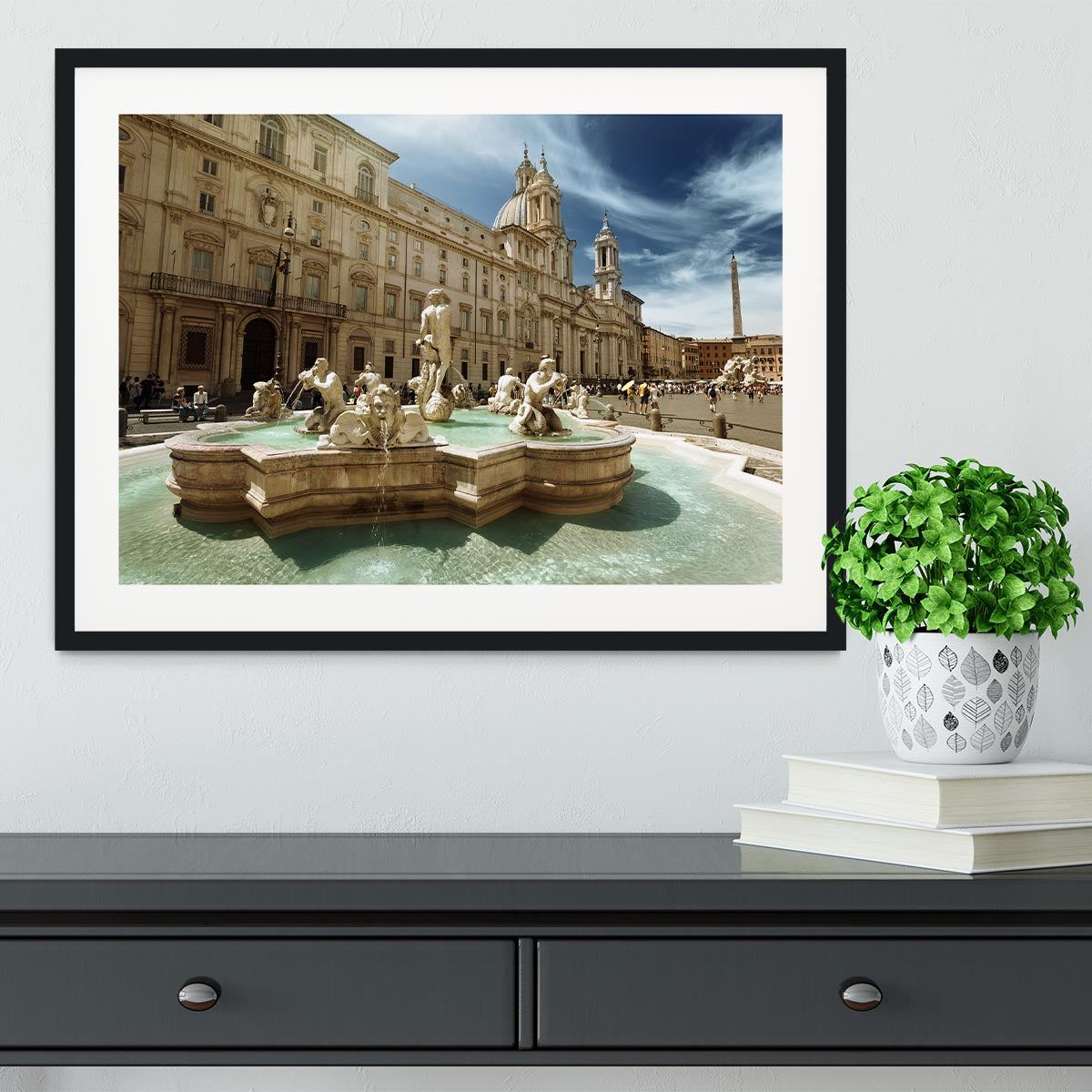 Piazza Navona Rome Framed Print - Canvas Art Rocks - 1