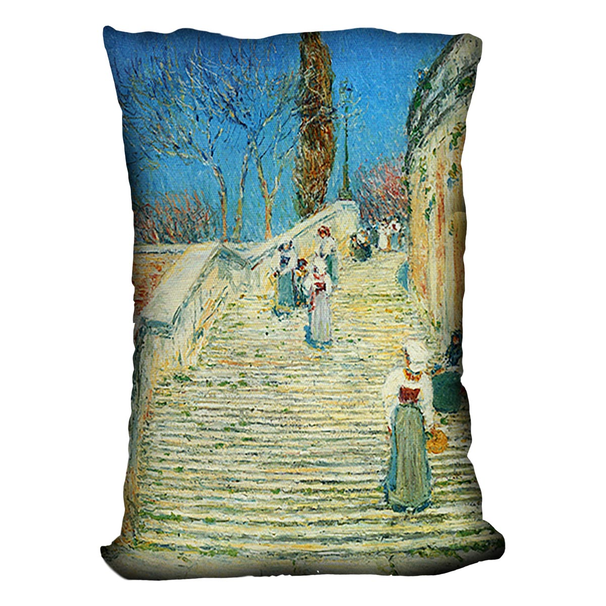 Piazza di Spagna Rome by Hassam Cushion - Canvas Art Rocks - 4