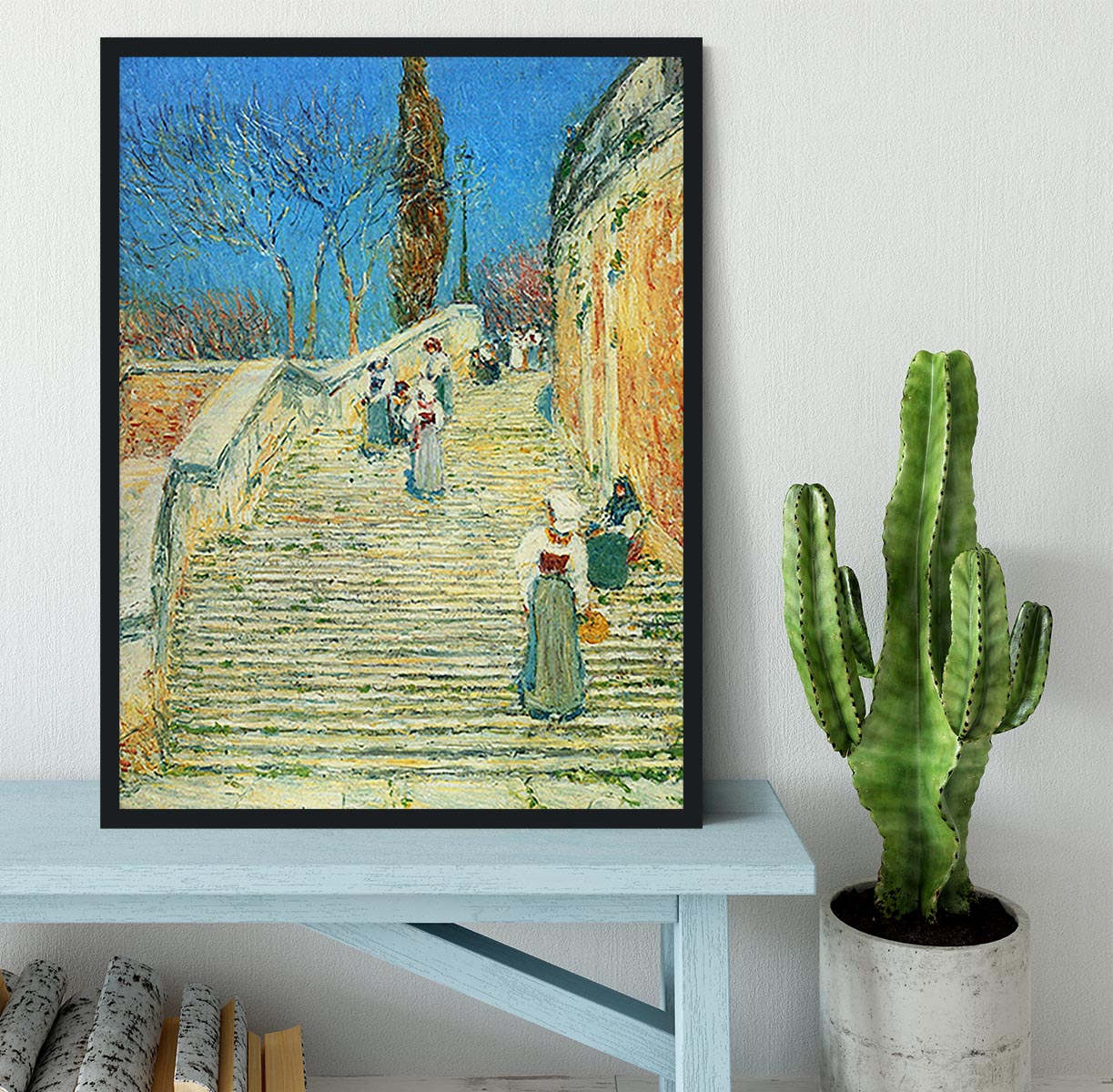 Piazza di Spagna Rome by Hassam Framed Print - Canvas Art Rocks - 2