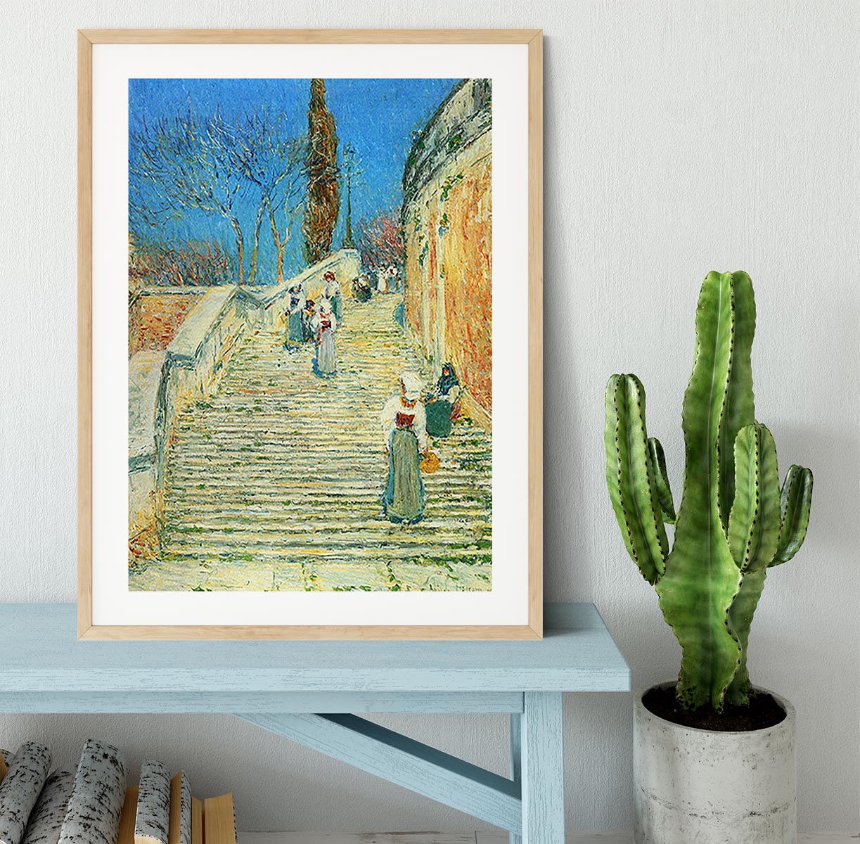 Piazza di Spagna Rome by Hassam Framed Print - Canvas Art Rocks - 3