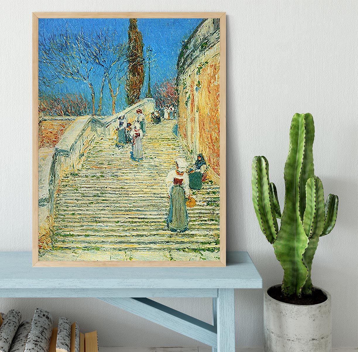 Piazza di Spagna Rome by Hassam Framed Print - Canvas Art Rocks - 4