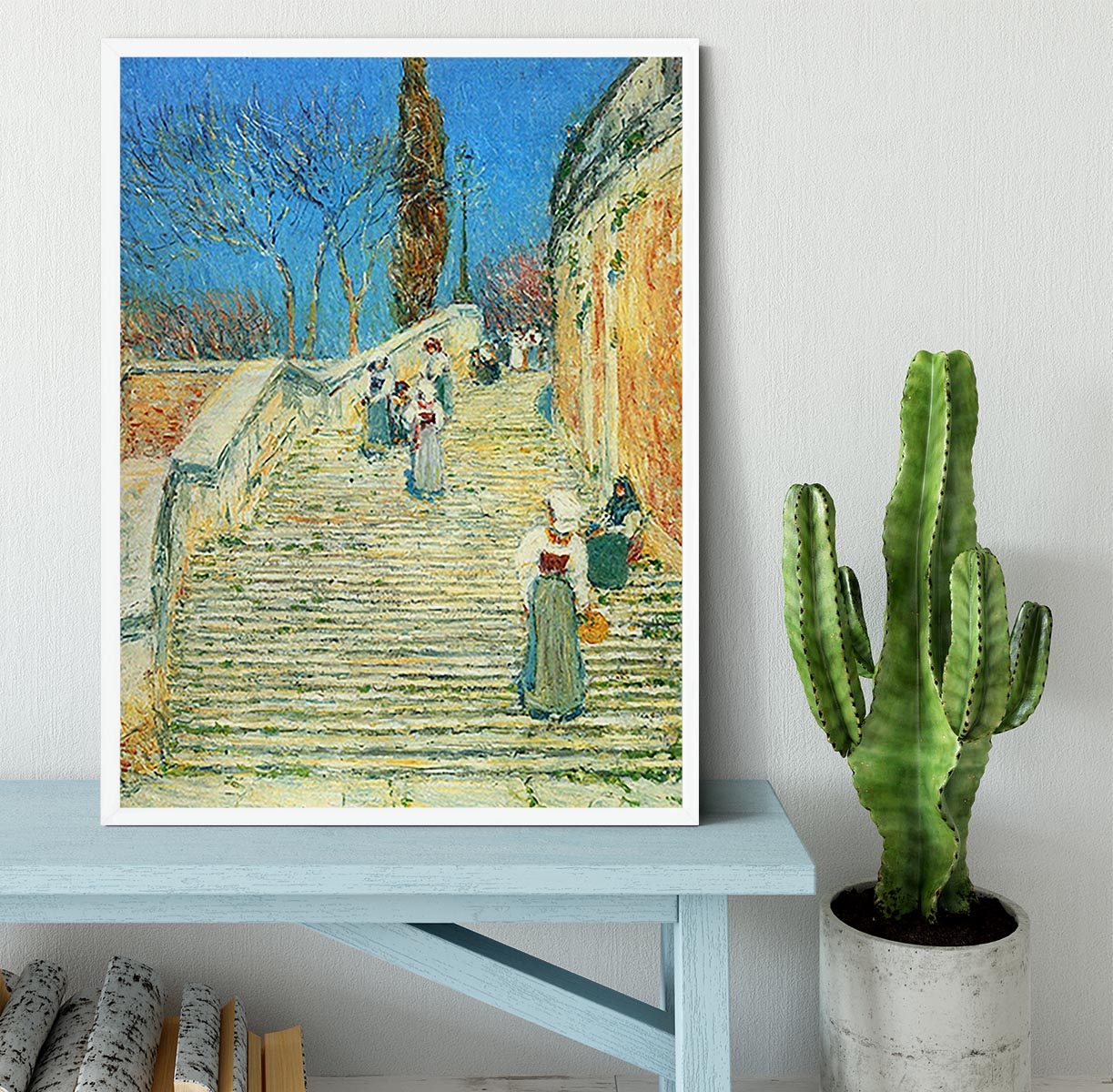 Piazza di Spagna Rome by Hassam Framed Print - Canvas Art Rocks -6