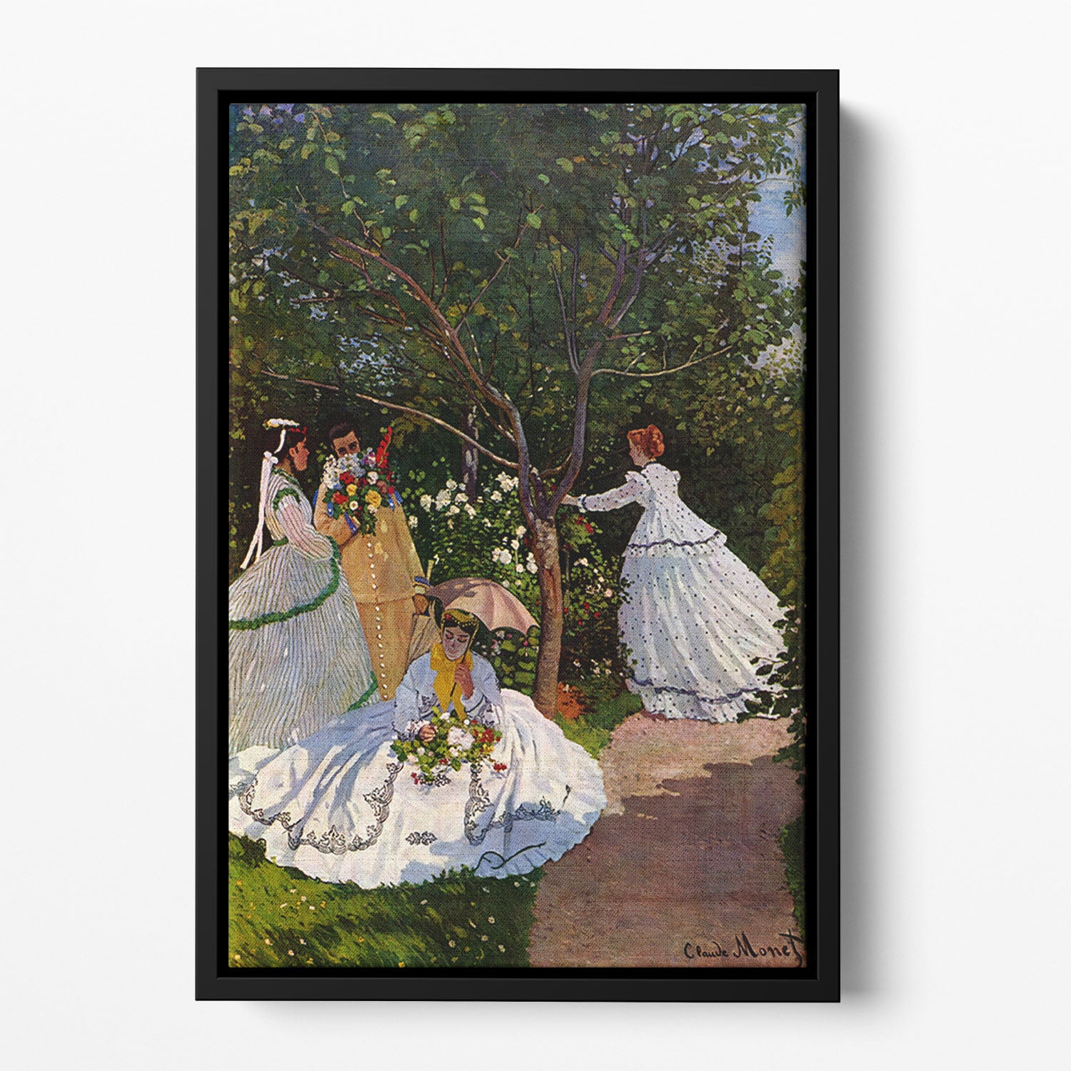 Picnic by Monet Floating Framed Canvas
