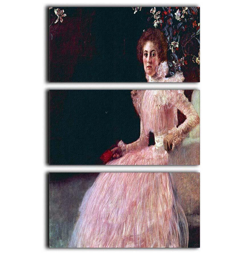 Picture of Sonja Knips by Klimt 3 Split Panel Canvas Print - Canvas Art Rocks - 1