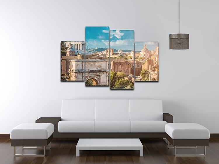 Picturesque View of the Roman Forum 4 Split Panel Canvas - Canvas Art Rocks - 3