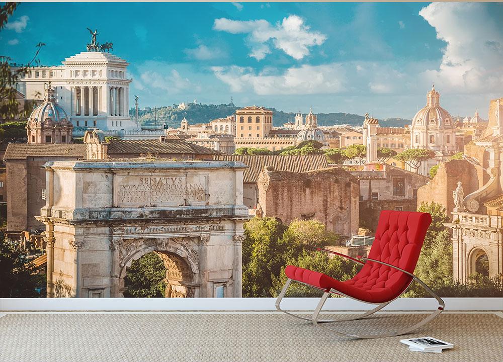 Picturesque View of the Roman Forum Wall Mural Wallpaper - Canvas Art Rocks - 2