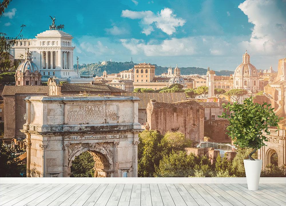 Picturesque View of the Roman Forum Wall Mural Wallpaper - Canvas Art Rocks - 4