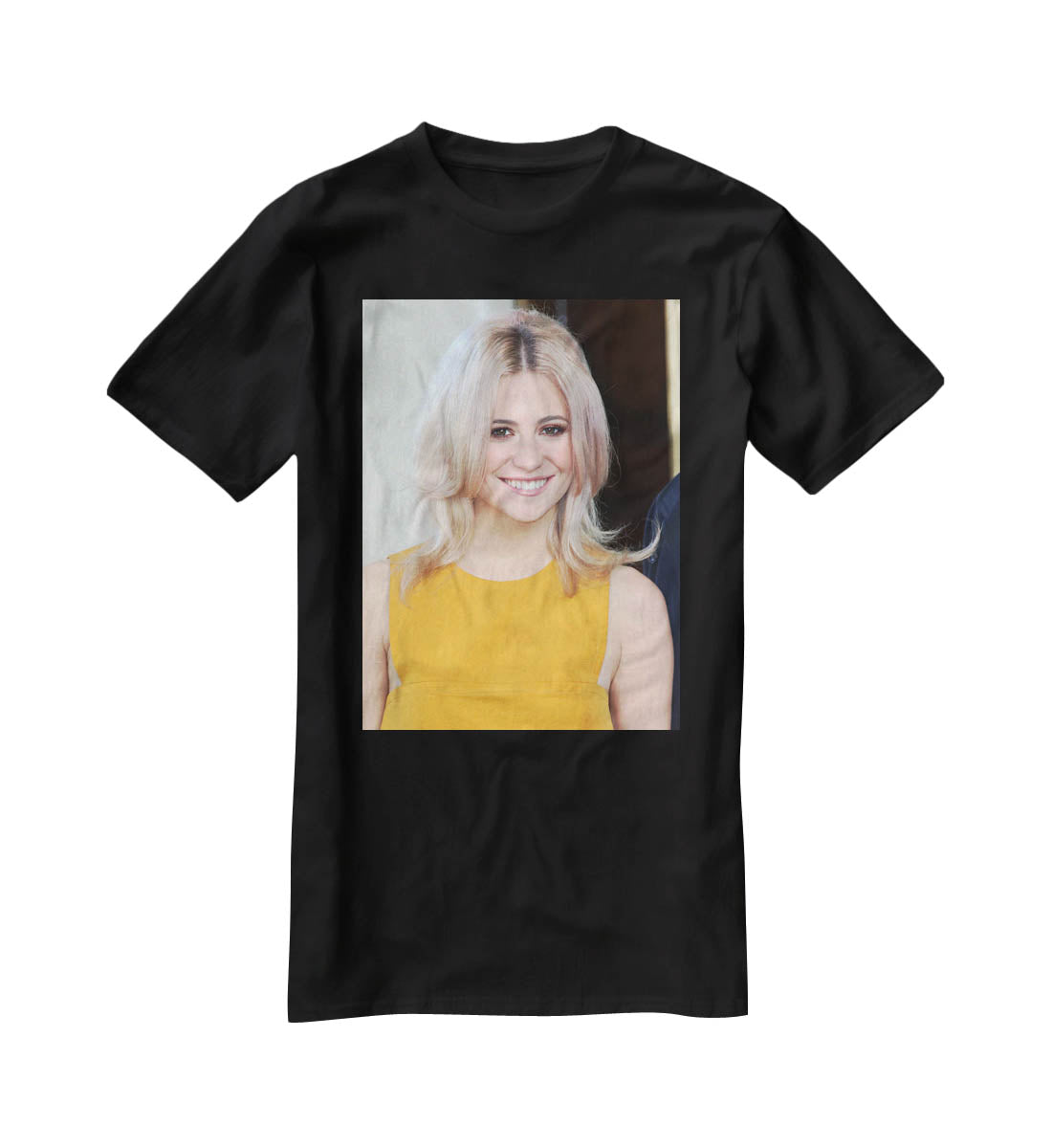 Pixie Lott in yellow T-Shirt - Canvas Art Rocks - 1
