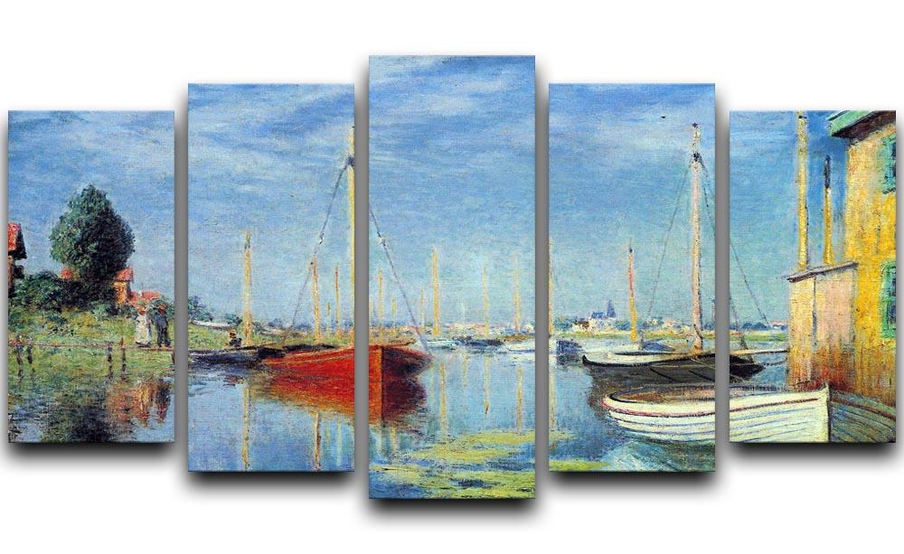 Pleasure Boats at Argenteuil by Monet 5 Split Panel Canvas - Canvas Art Rocks - 1