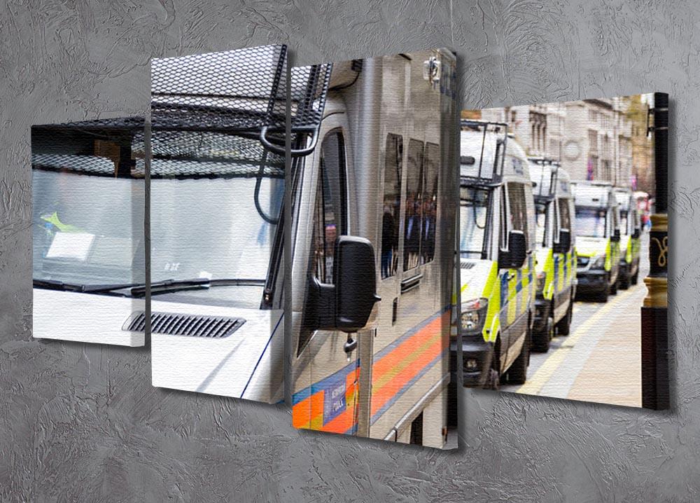 Police vans in a row 4 Split Panel Canvas - Canvas Art Rocks - 2
