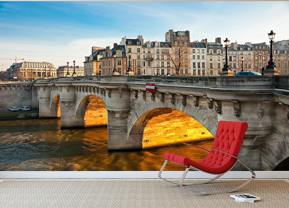 Pont neuf Ile de la Cite Wall Mural Wallpaper - Canvas Art Rocks - 2