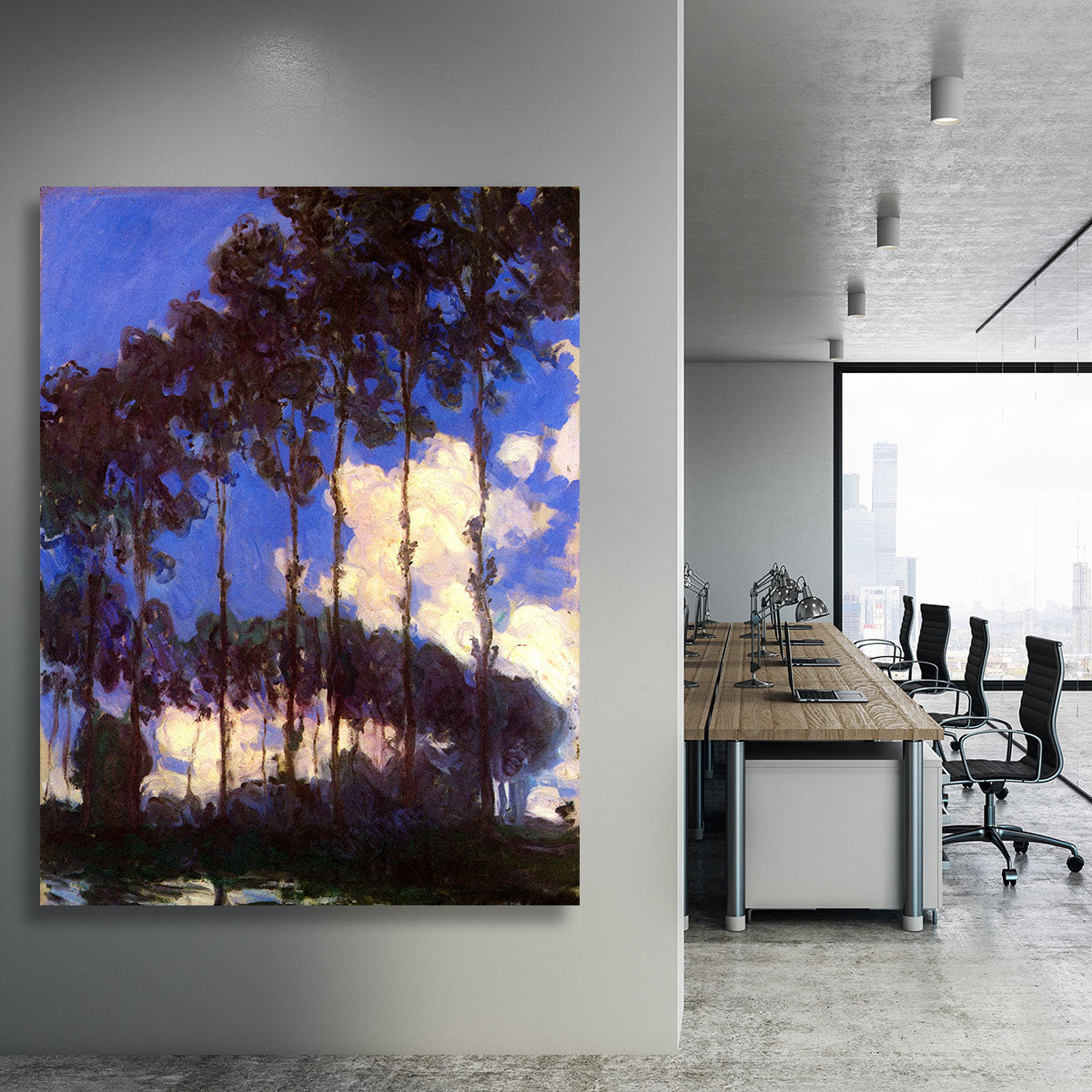 Poplars at the Epte by Monet Canvas Print or Poster - Canvas Art Rocks - 3