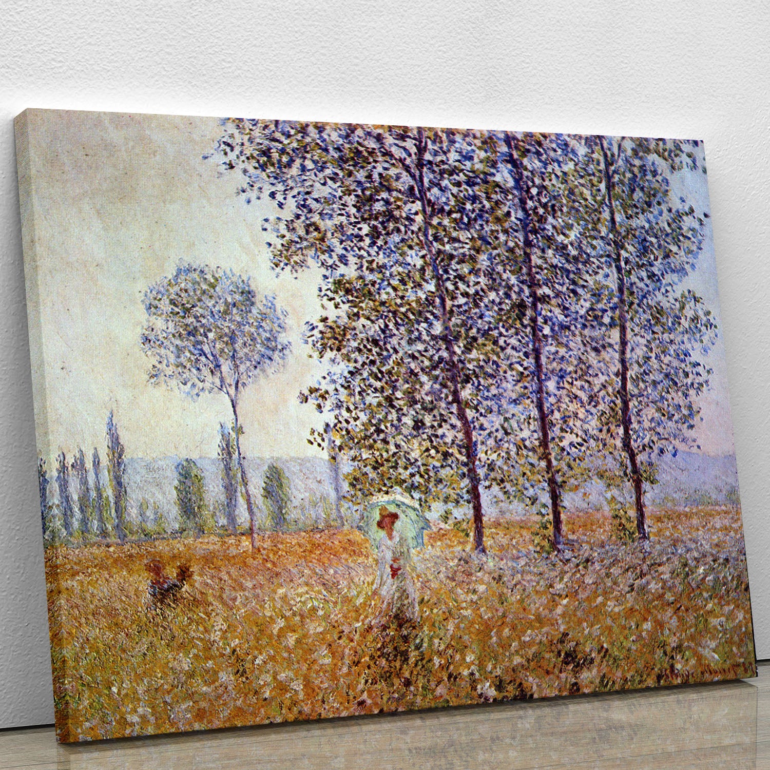 Poplars in the sunlight by Monet Canvas Print or Poster - Canvas Art Rocks - 1