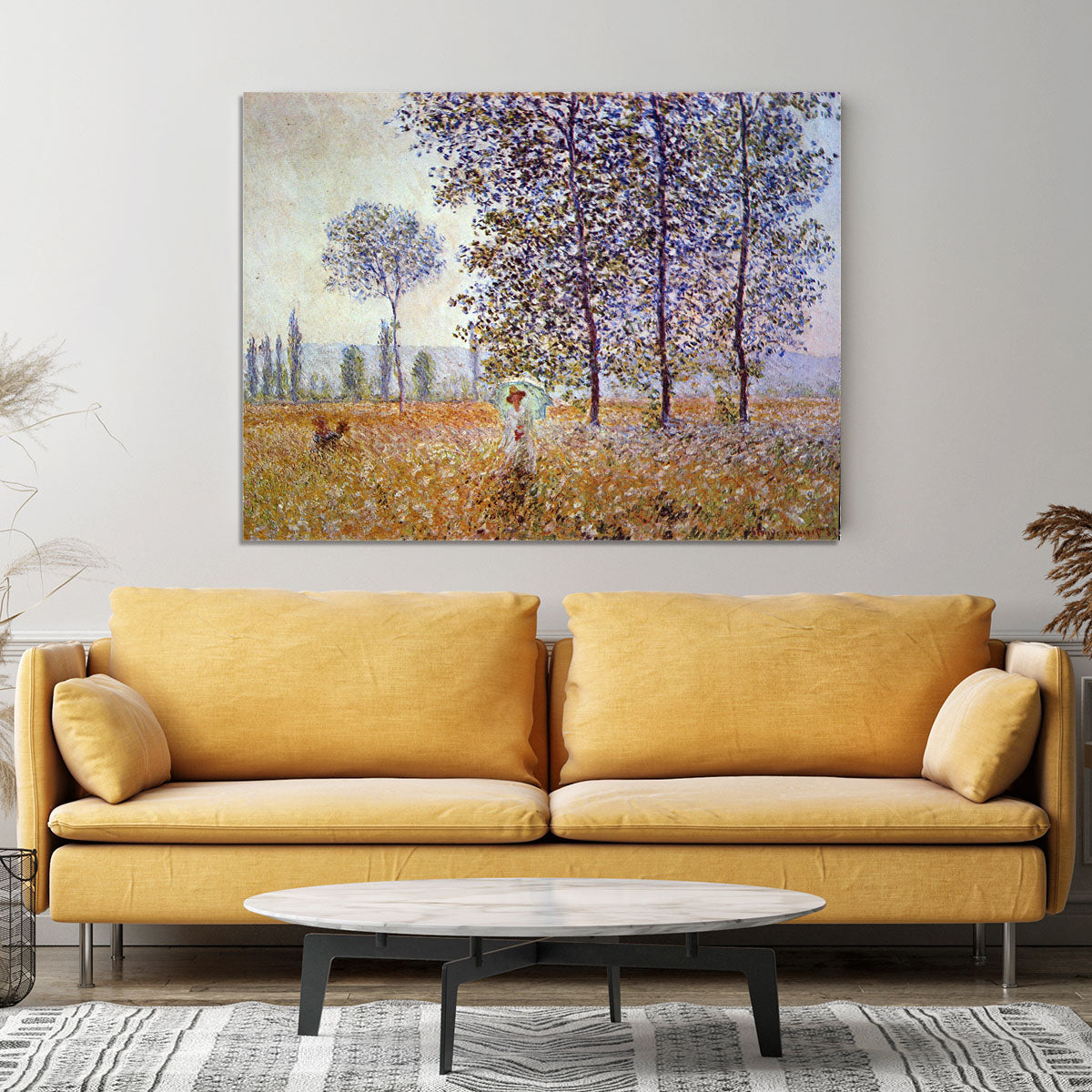 Poplars in the sunlight by Monet Canvas Print or Poster - Canvas Art Rocks - 4