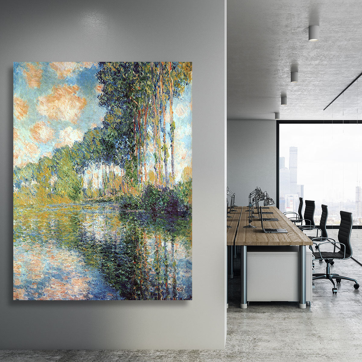 Poplars on the Epte by Monet Canvas Print or Poster - Canvas Art Rocks - 3