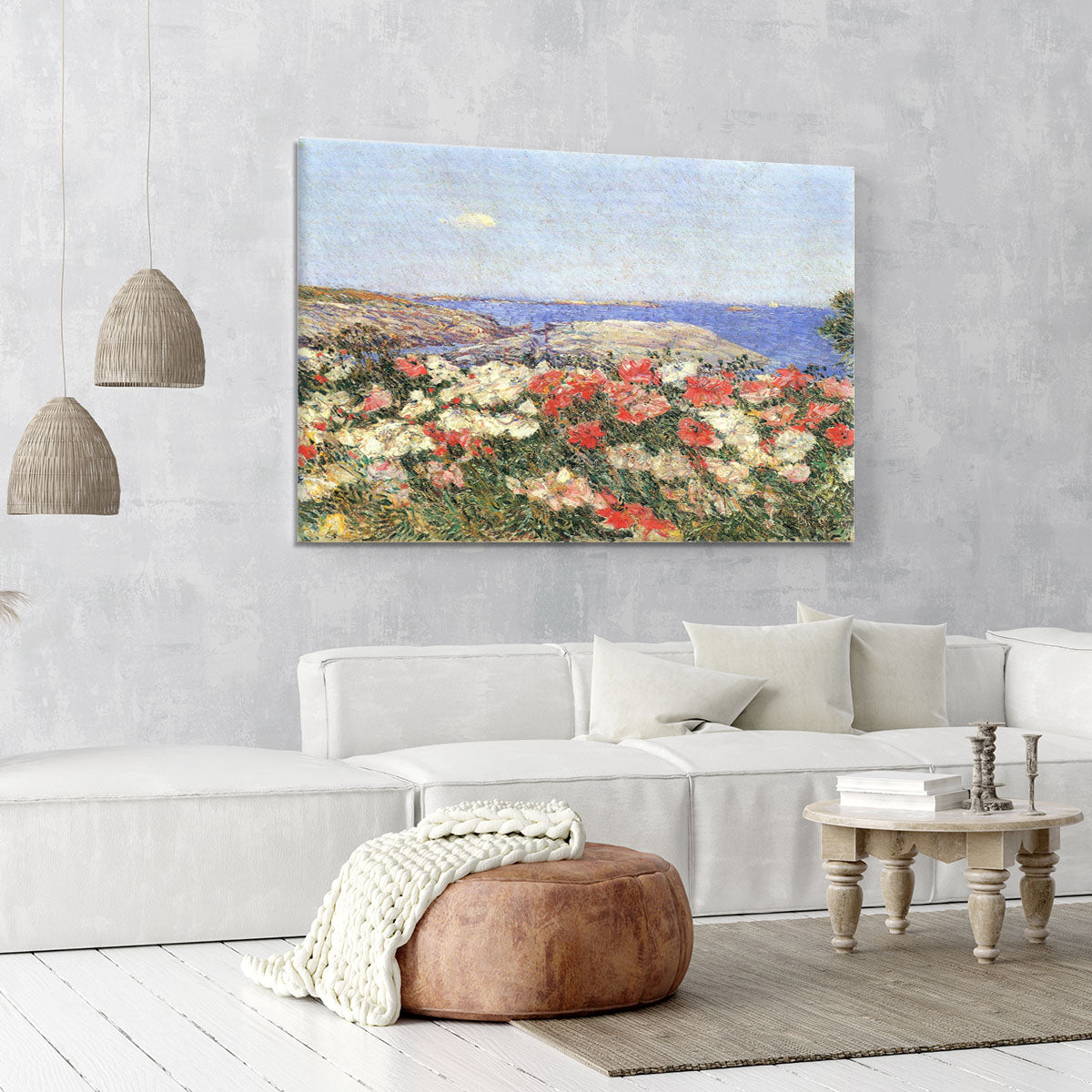 Poppies on the Isles of Shoals by Hassam Canvas Print or Poster - Canvas Art Rocks - 6