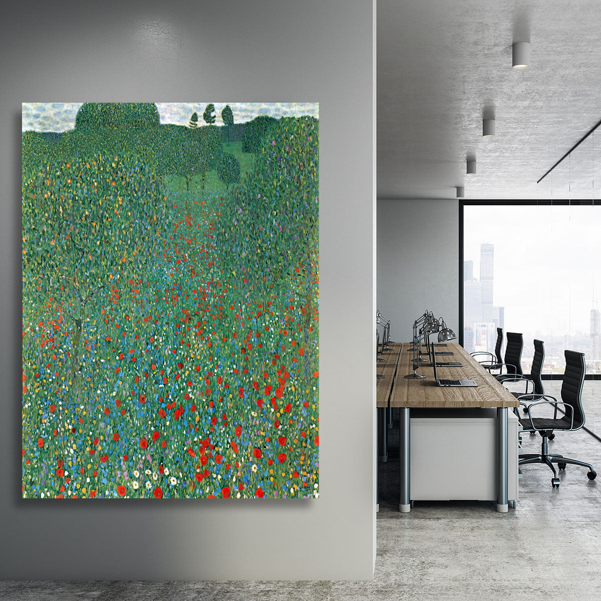 Poppy Field by Klimt Canvas Print or Poster - Canvas Art Rocks - 3