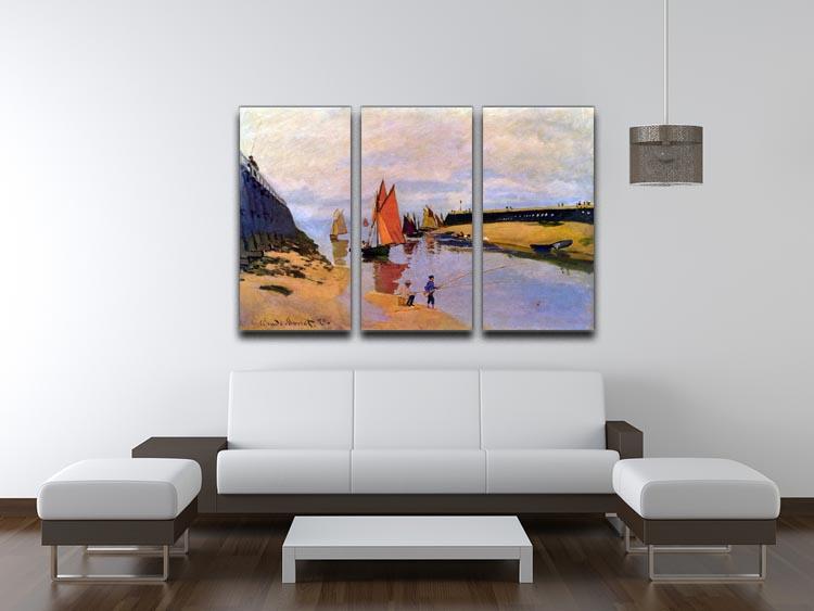 Port of Trouville by Monet Split Panel Canvas Print - Canvas Art Rocks - 4