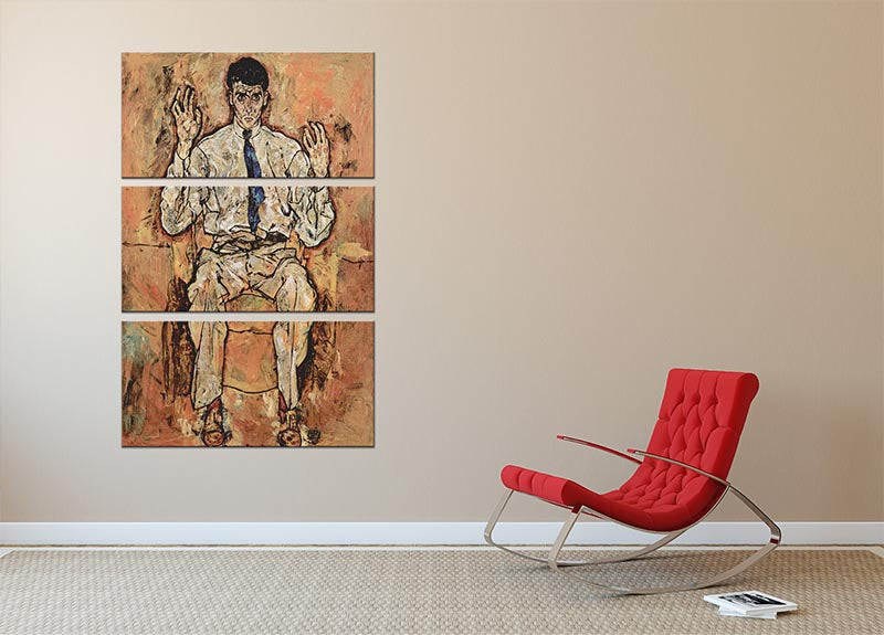 Portrait of Albert Paris von Gütersloh by Egon Schiele 3 Split Panel Canvas Print - Canvas Art Rocks - 2