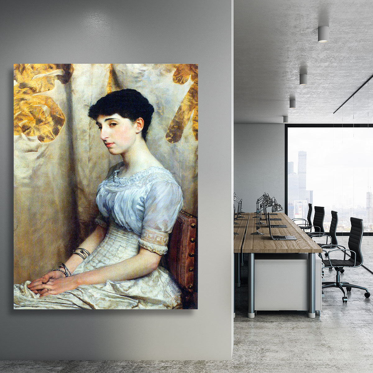 Portrait of Alice Lewis by Alma Tadema Canvas Print or Poster - Canvas Art Rocks - 3