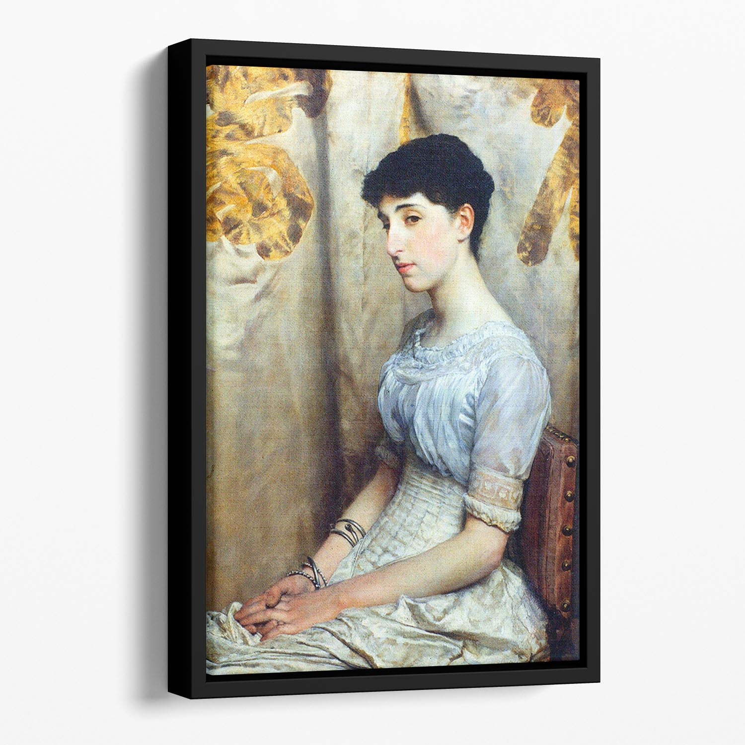 Portrait of Alice Lewis by Alma Tadema Floating Framed Canvas - Canvas Art Rocks - 1