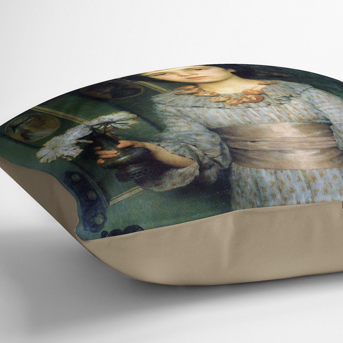 Portrait of Anna Alma Tadema by Alma Tadema Cushion - Canvas Art Rocks - 2