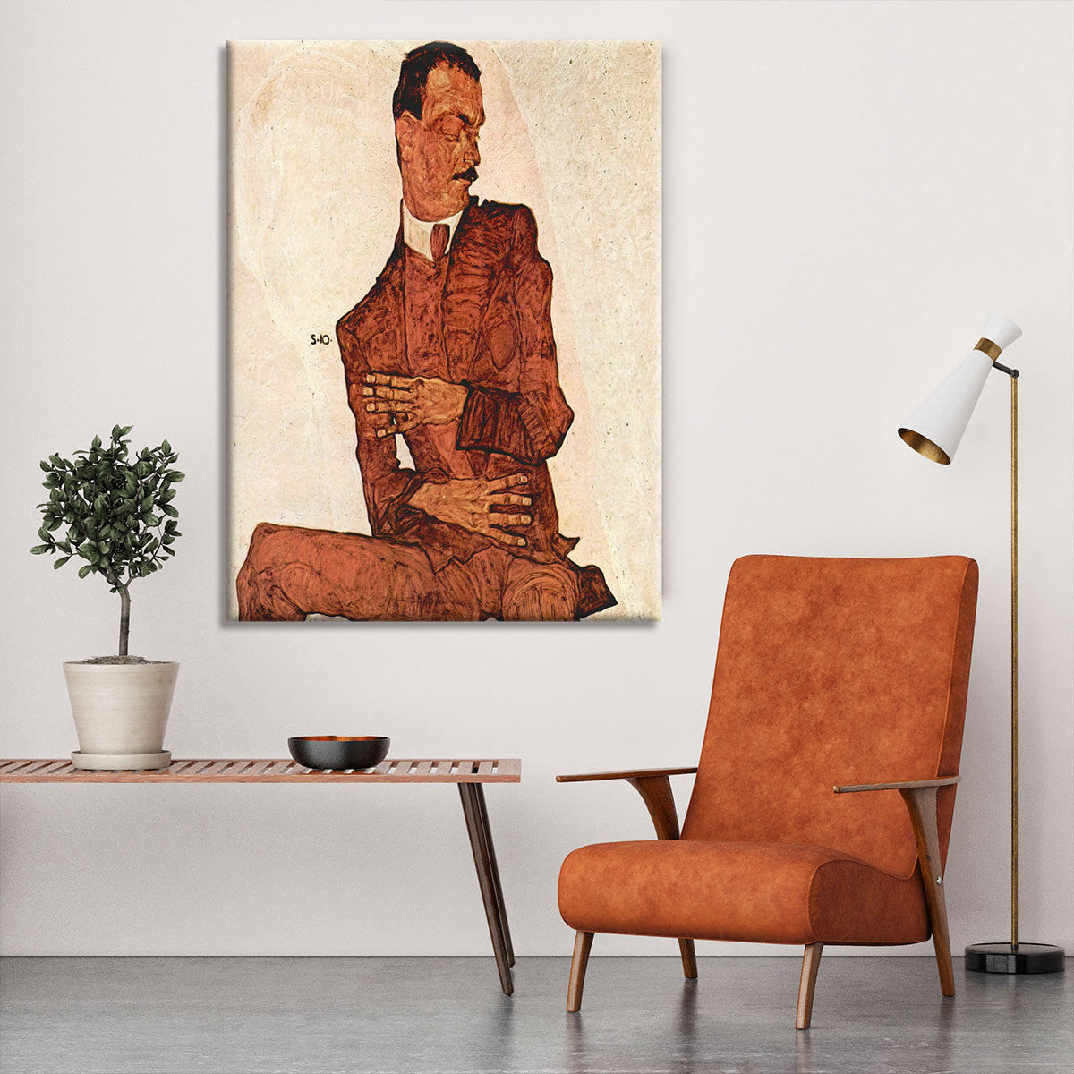 Portrait of Arthur Rossler by Egon Schiele Canvas Print or Poster - Canvas Art Rocks - 6