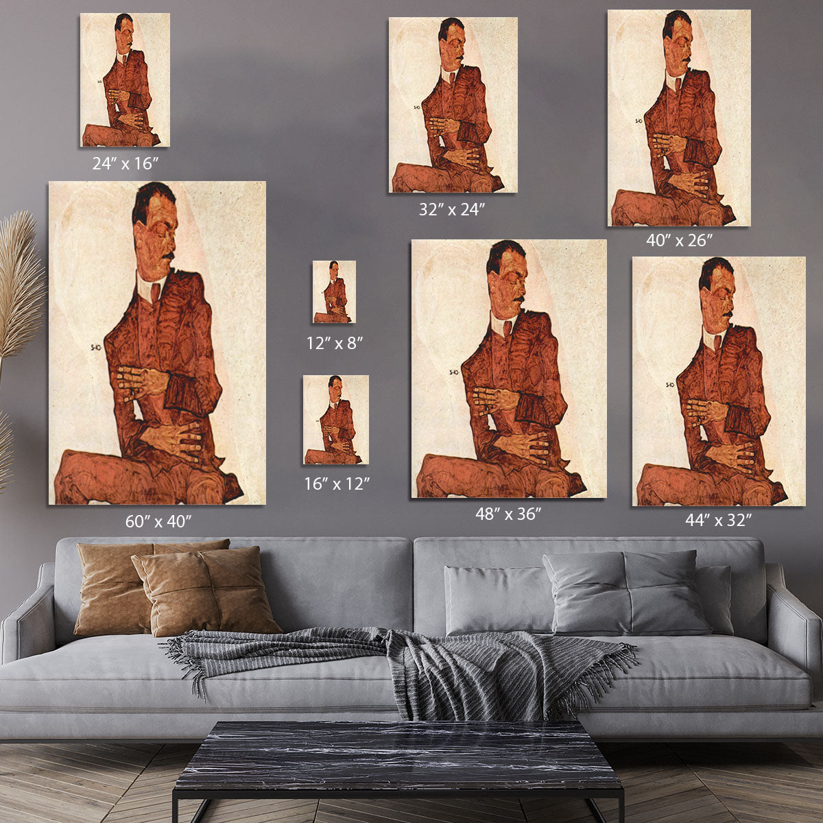 Portrait of Arthur Rossler by Egon Schiele Canvas Print or Poster - Canvas Art Rocks - 7