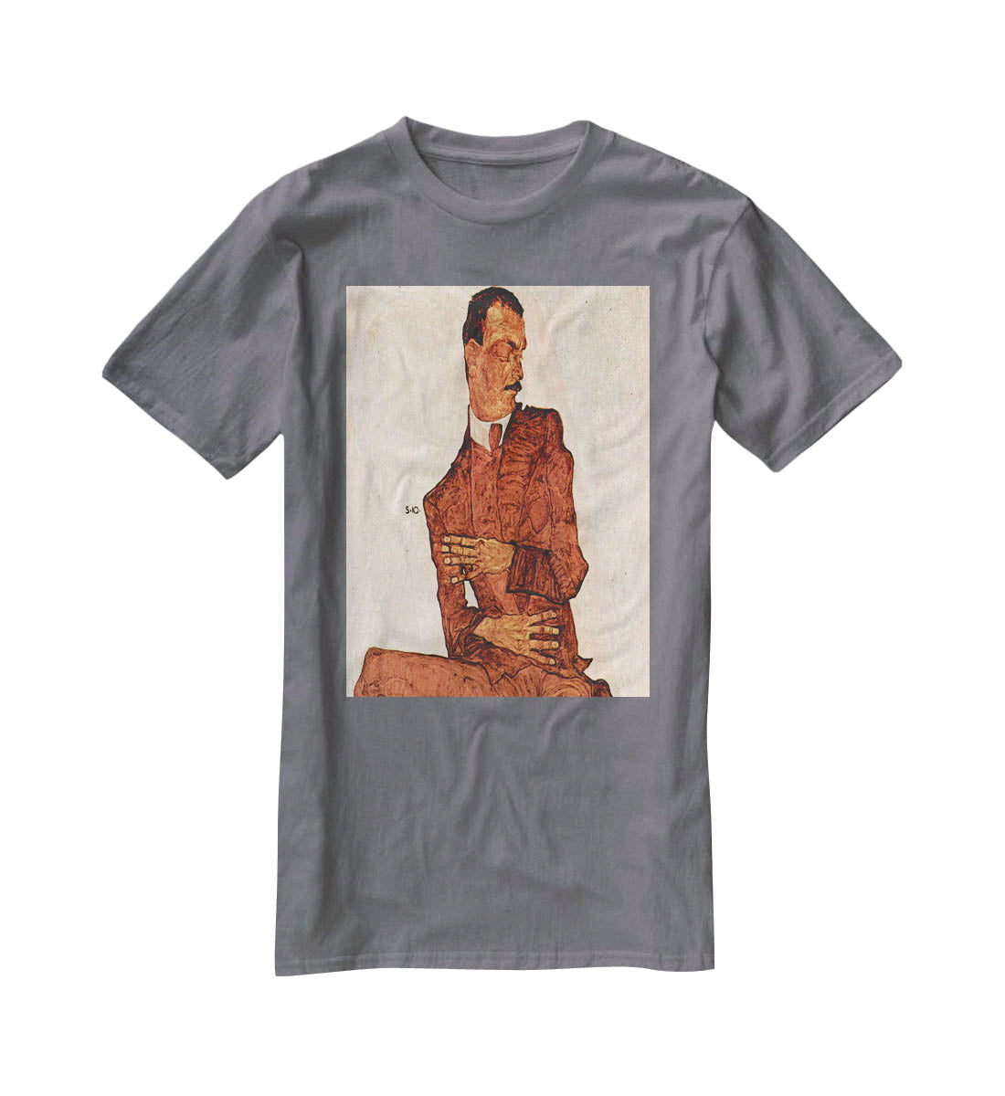 Portrait of Arthur Rossler by Egon Schiele T-Shirt - Canvas Art Rocks - 3