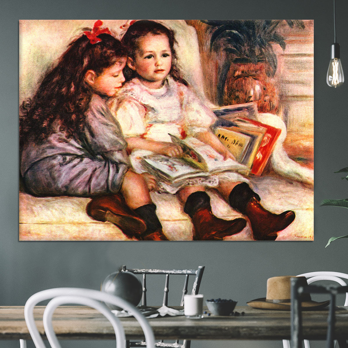 Portrait of Jean and Genevieve Caillebotte by Renoir Canvas Print or Poster - Canvas Art Rocks - 3