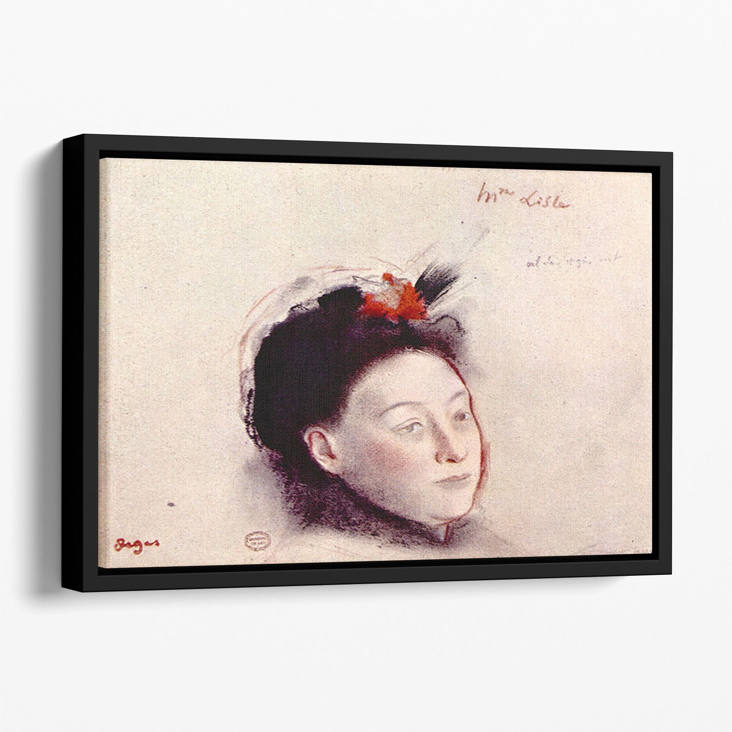 Portrait of Madame Lisle by Degas Floating Framed Canvas