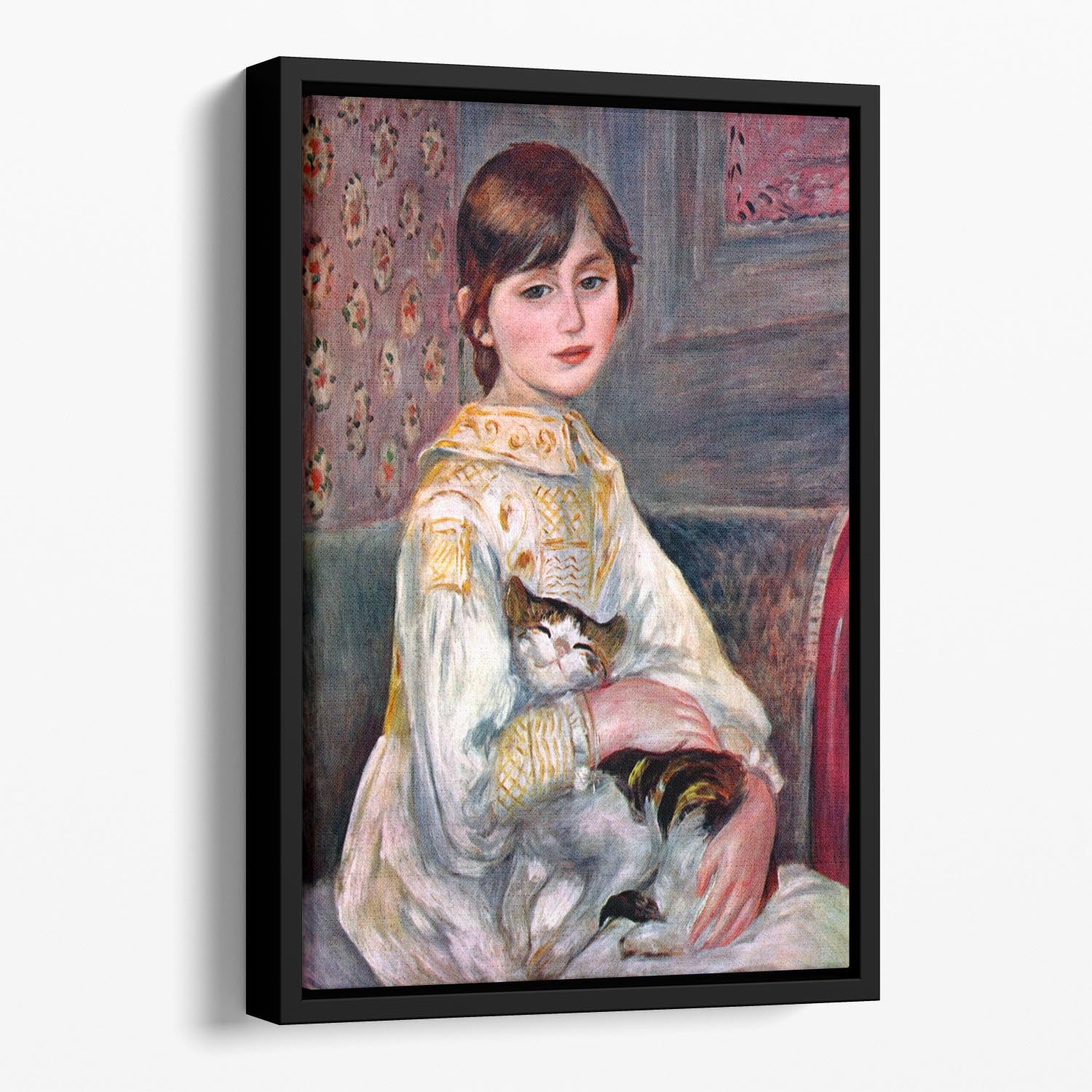 Portrait of Mademoiselle Julie Manet by Renoir Floating Framed Canvas