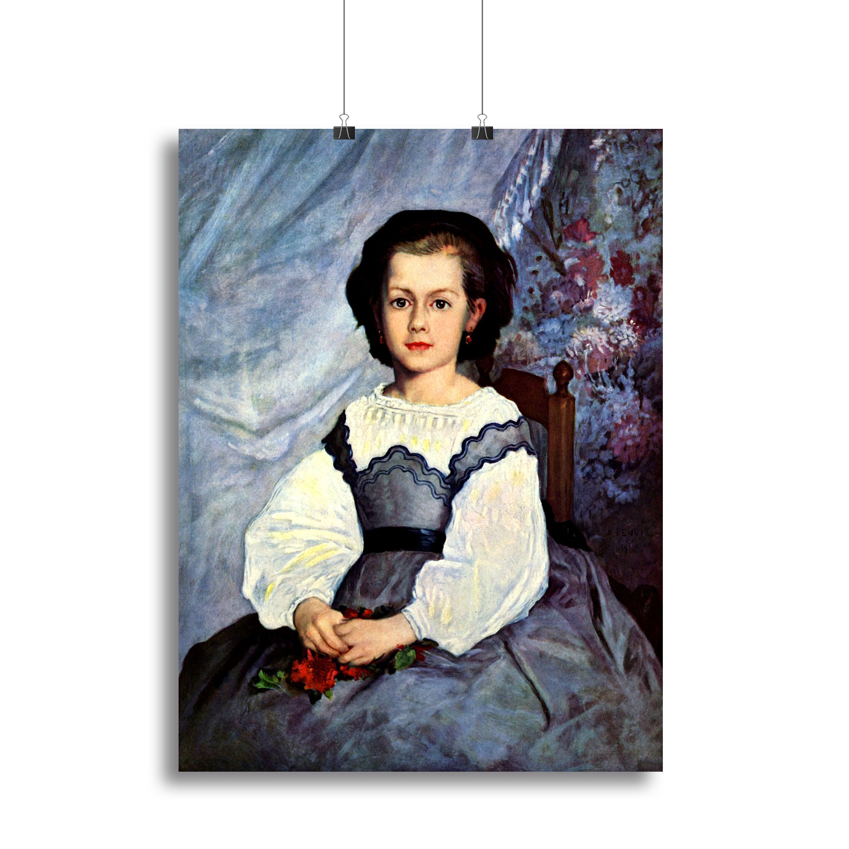 Portrait of Mademoiselle Romaine Lancaux by Renoir Canvas Print or Poster - Canvas Art Rocks - 2