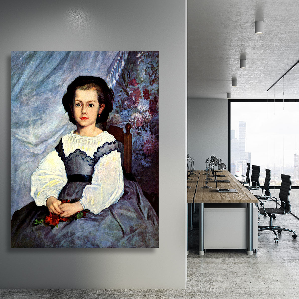 Portrait of Mademoiselle Romaine Lancaux by Renoir Canvas Print or Poster - Canvas Art Rocks - 3