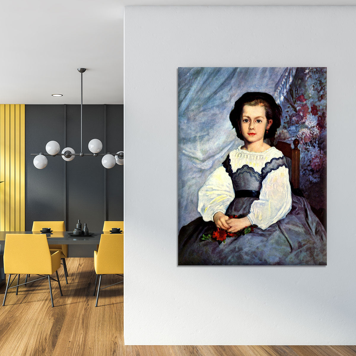 Portrait of Mademoiselle Romaine Lancaux by Renoir Canvas Print or Poster - Canvas Art Rocks - 4