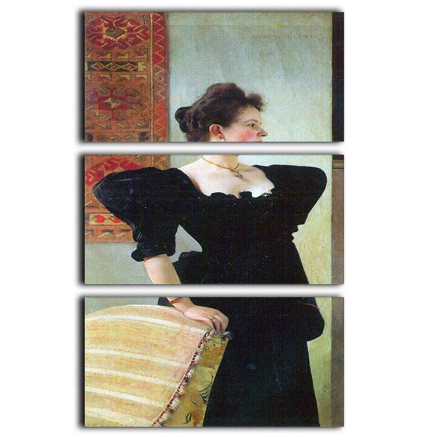 Portrait of Marie Breunig by Klimt 3 Split Panel Canvas Print - Canvas Art Rocks - 1
