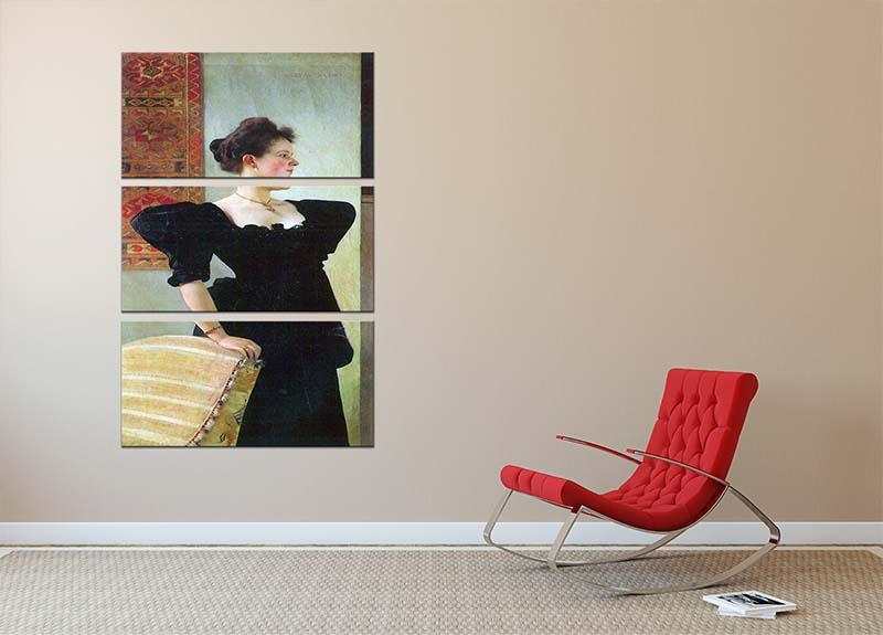 Portrait of Marie Breunig by Klimt 3 Split Panel Canvas Print - Canvas Art Rocks - 2