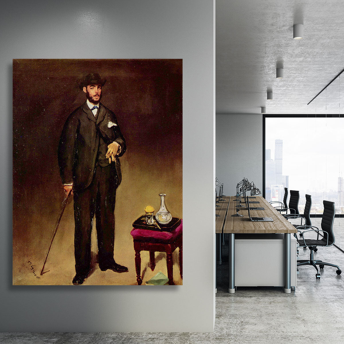 Portrait of ThCodore Duret by Manet Canvas Print or Poster - Canvas Art Rocks - 3