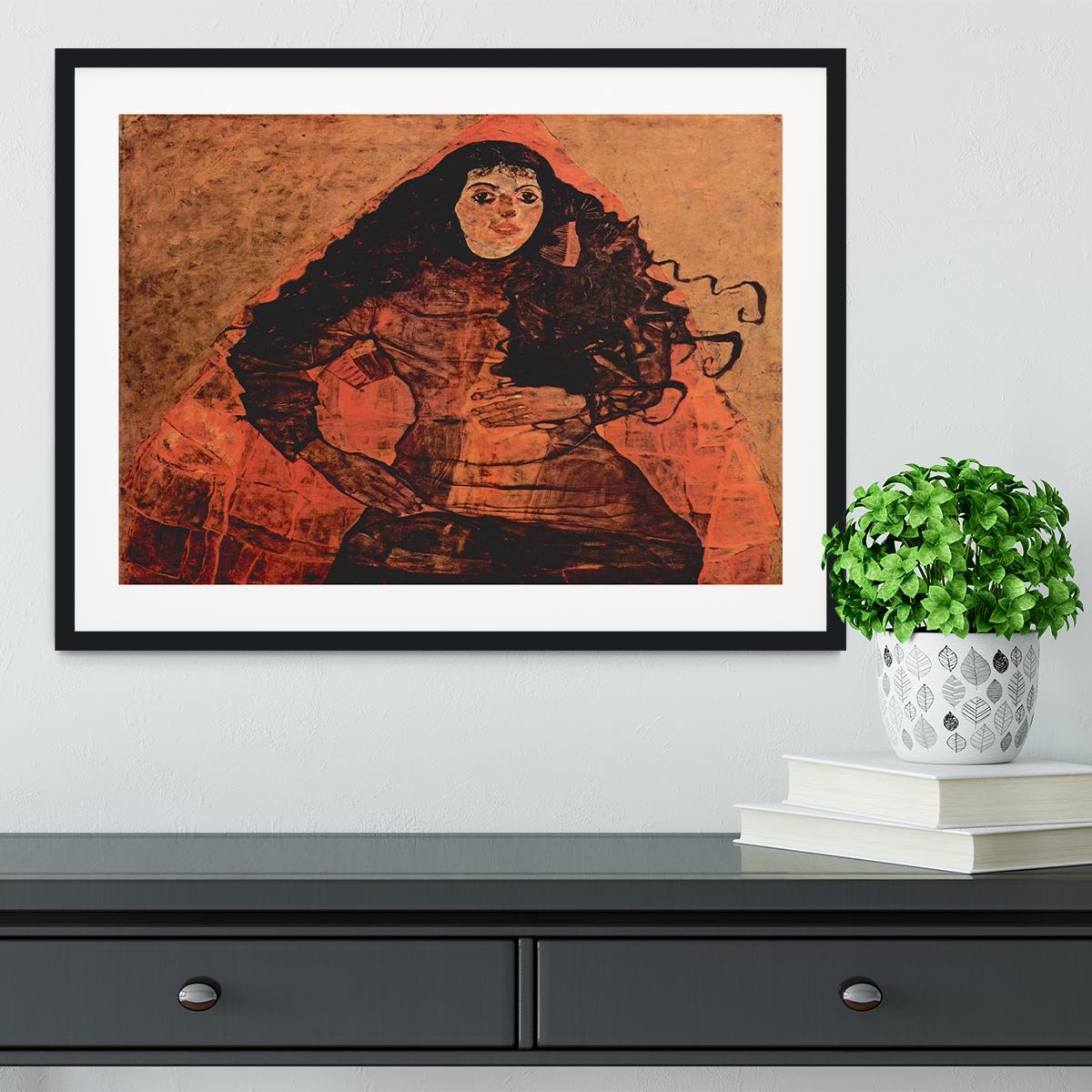 Portrait of Trude Engel by Egon Schiele Framed Print - Canvas Art Rocks - 1